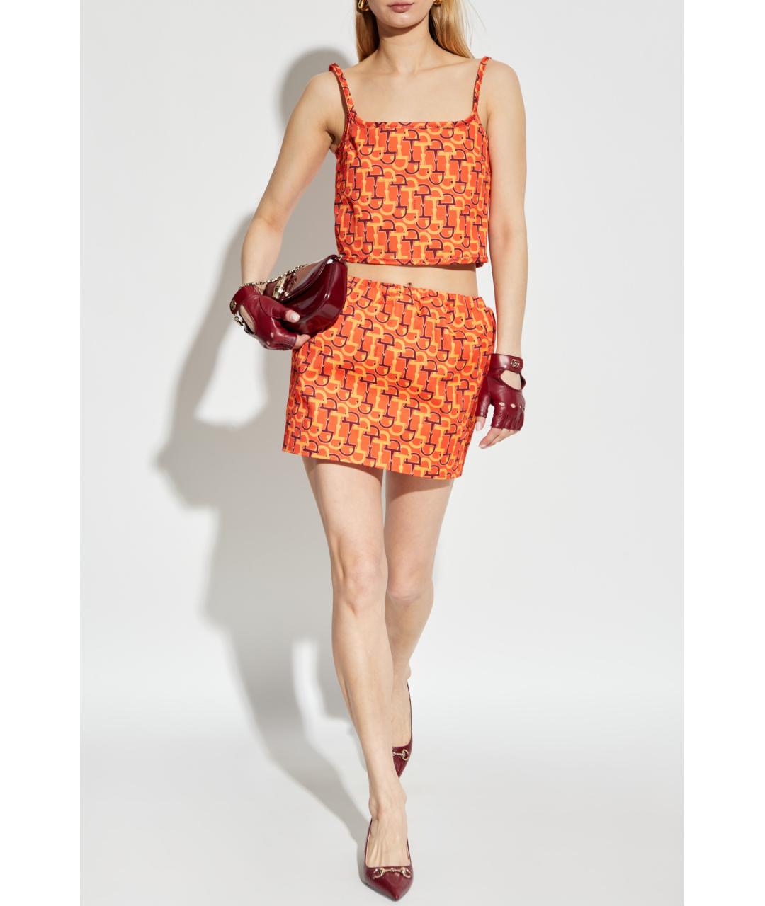 GUCCI Оранжевая хлопковая майка, фото 2