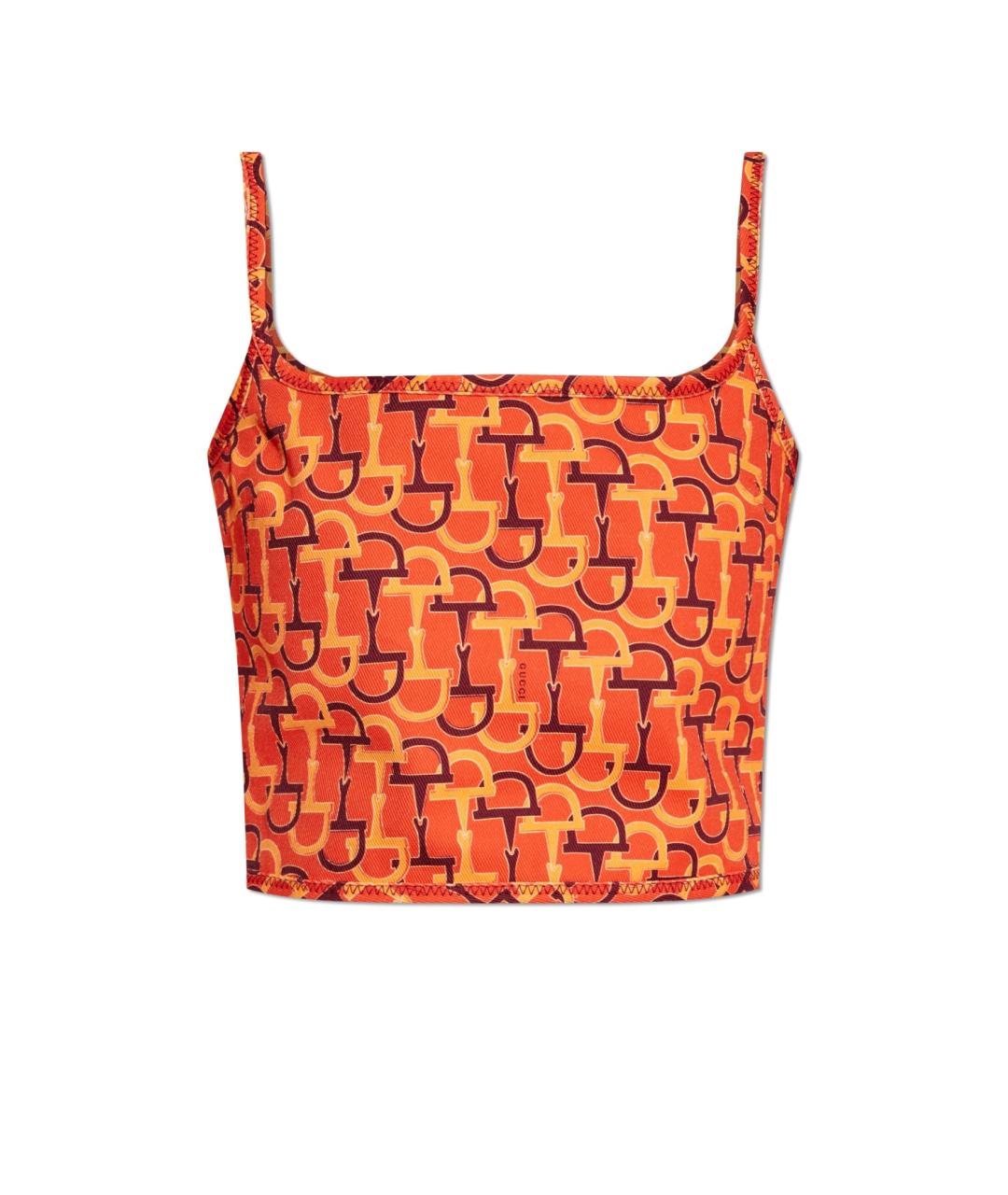 GUCCI Оранжевая хлопковая майка, фото 5