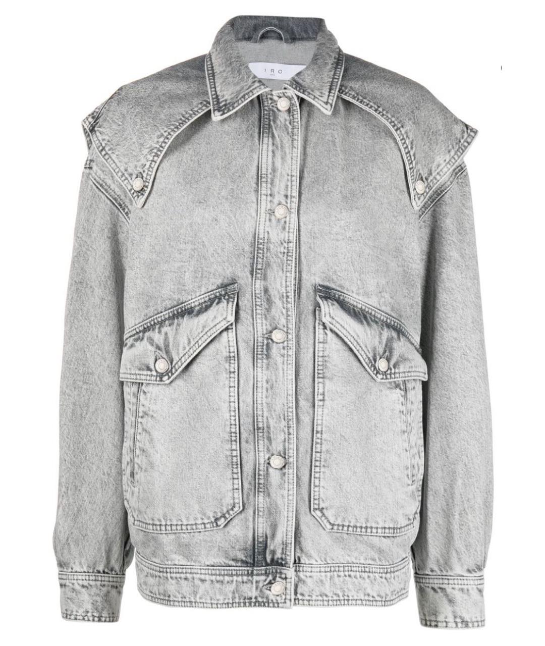 IRO Серая деним куртка, фото 7