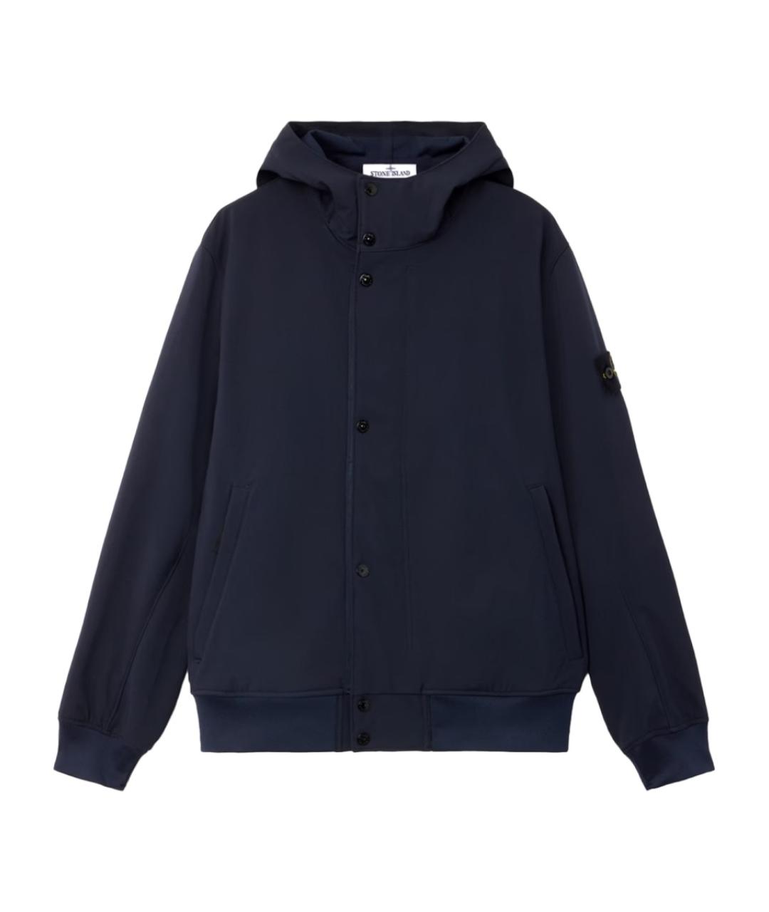 STONE ISLAND Темно-синяя полиэстеровая куртка, фото 1