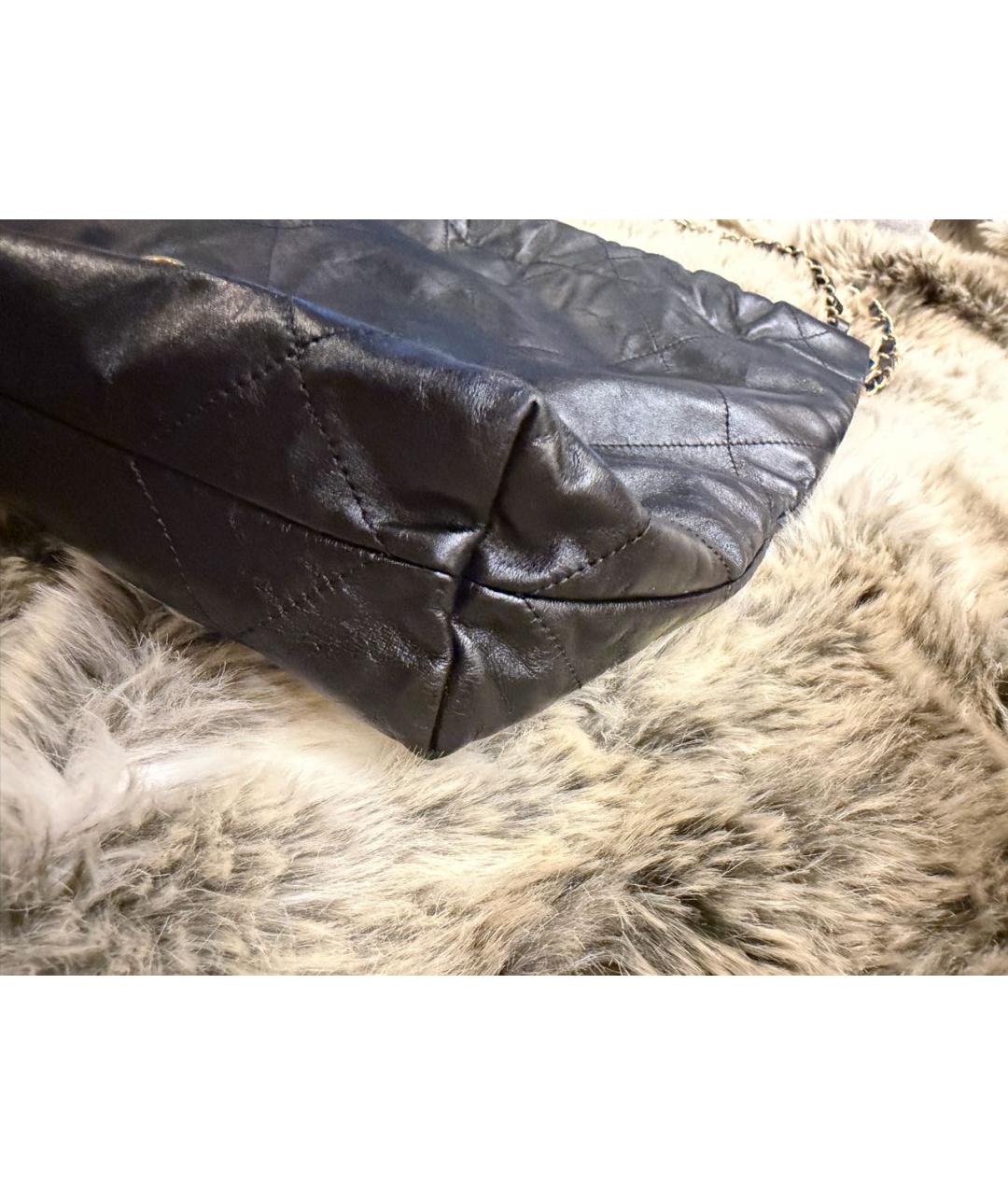 CHANEL Черная кожаная сумка тоут, фото 6