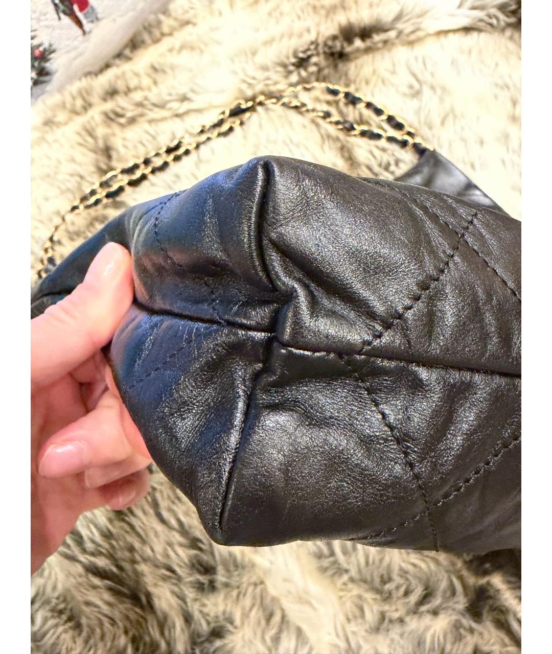 CHANEL Черная кожаная сумка тоут, фото 5