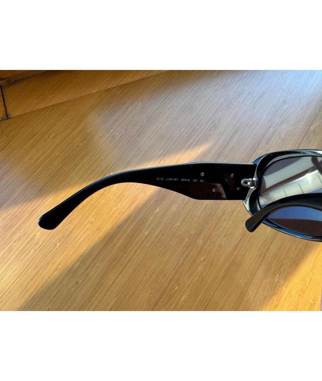 CHANEL Черные пластиковые солнцезащитные очки, фото 6