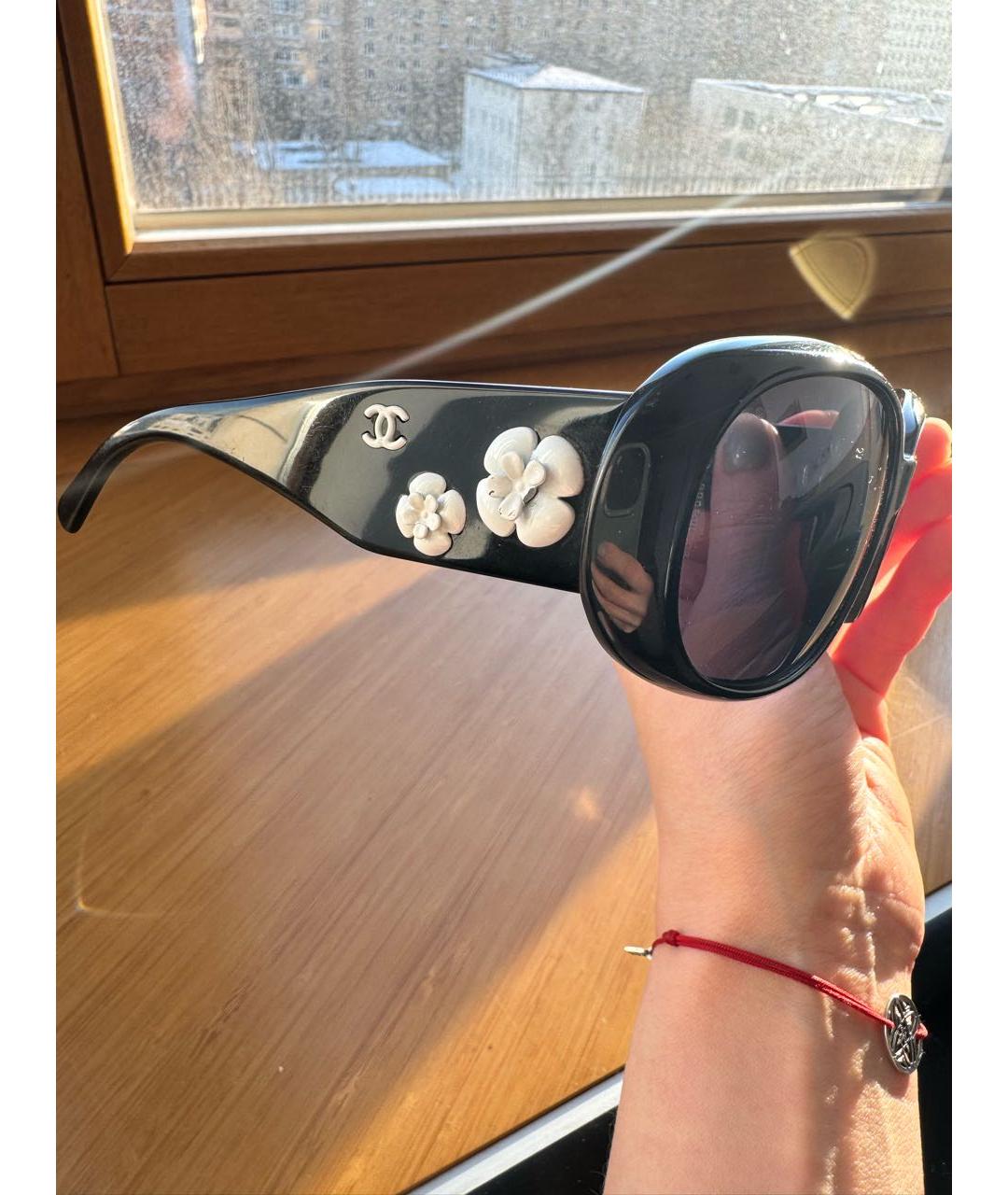 CHANEL Черные пластиковые солнцезащитные очки, фото 3