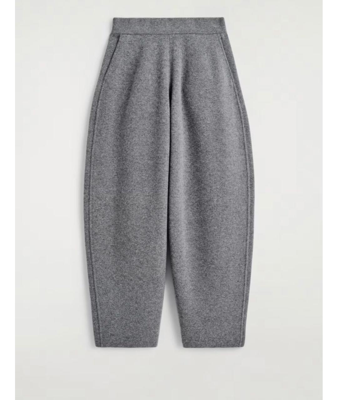 COS Серые шерстяные брюки широкие, фото 5