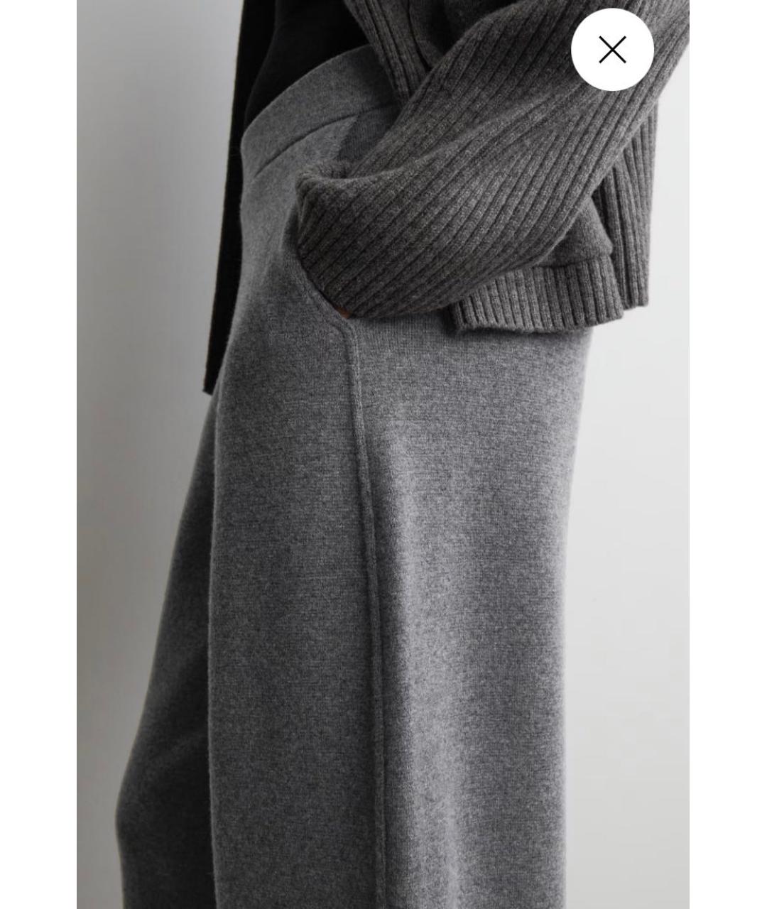 COS Серые шерстяные брюки широкие, фото 4