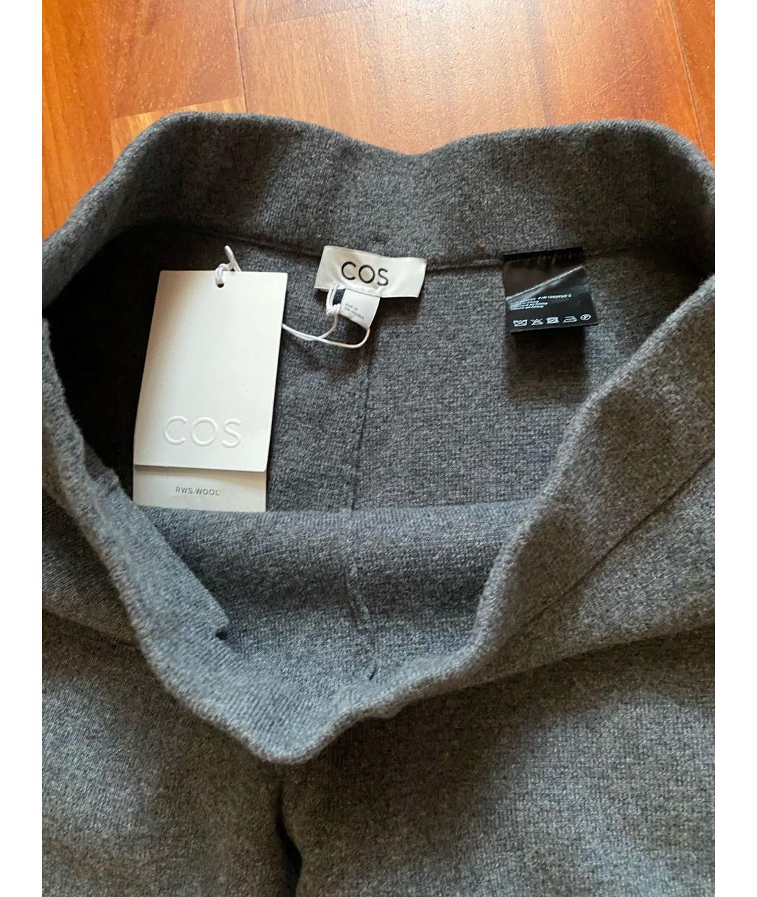 COS Серые шерстяные брюки широкие, фото 3