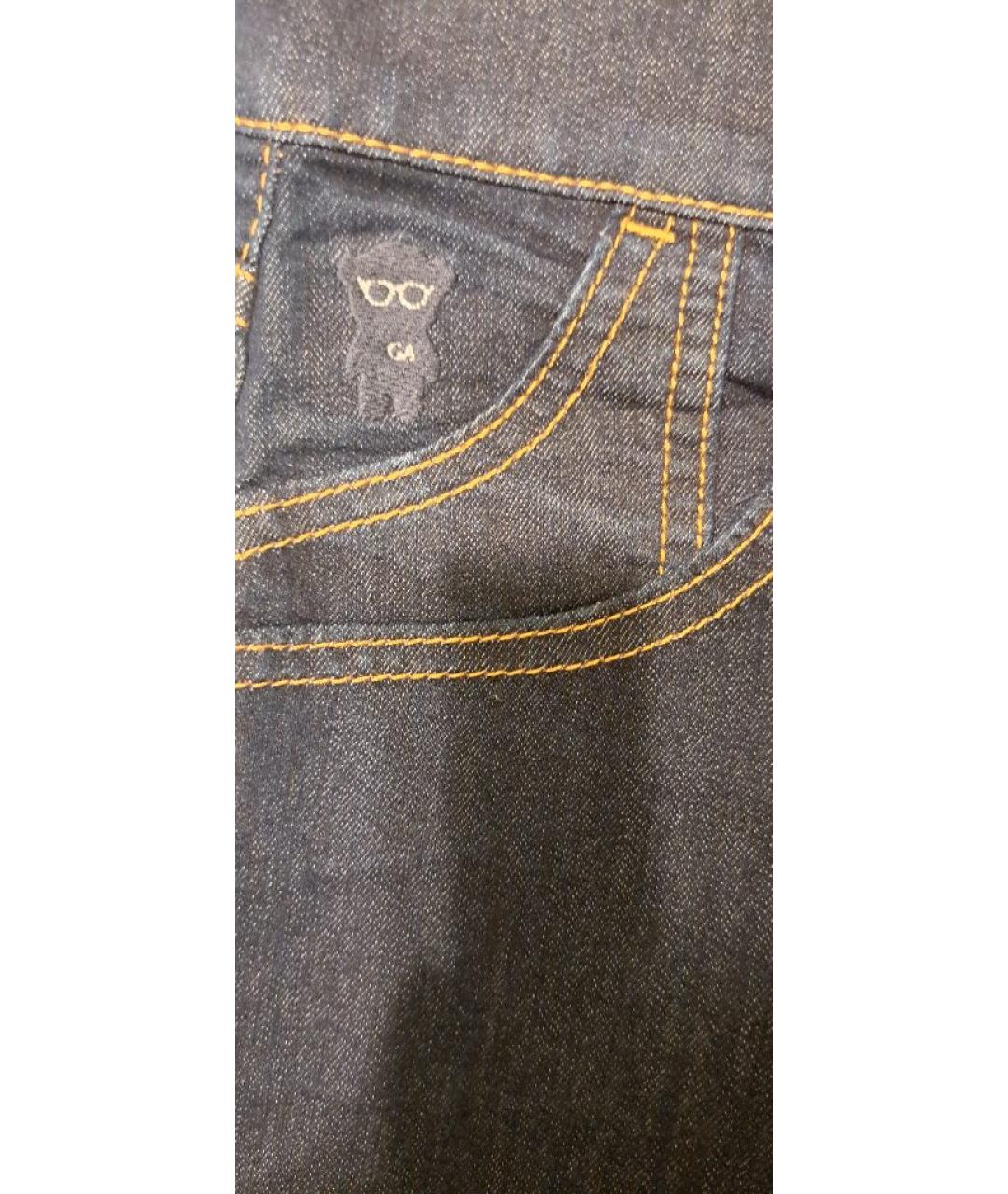 EMPORIO ARMANI Темно-синие хлопковые прямые джинсы, фото 4