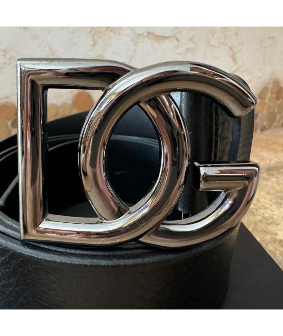 DOLCE&GABBANA Черный кожаный ремень, фото 4