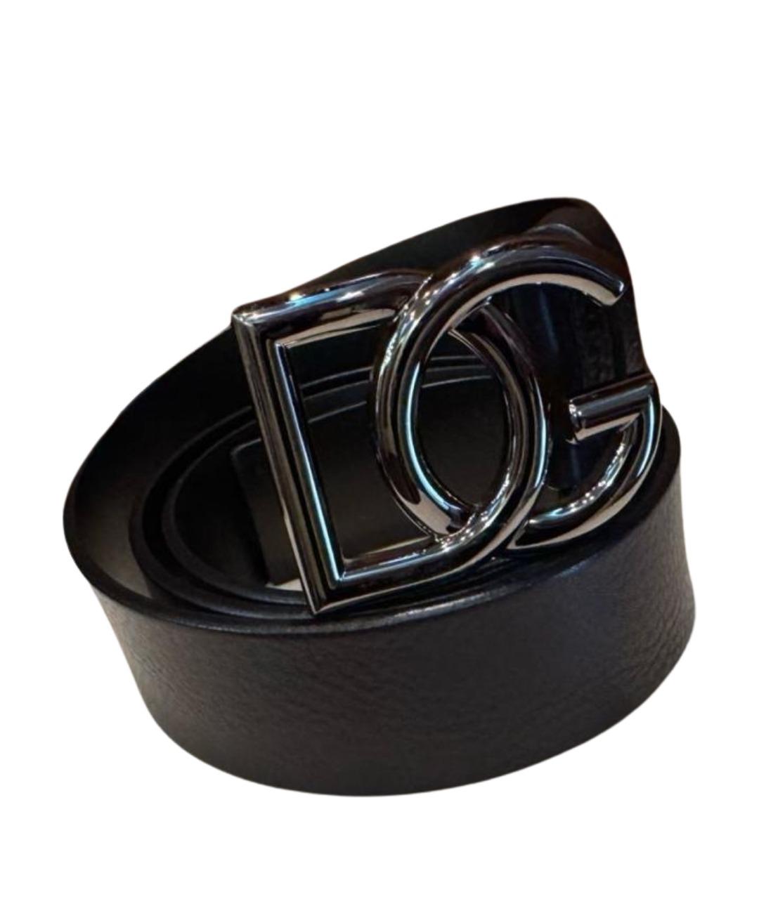 DOLCE&GABBANA Черный кожаный ремень, фото 1