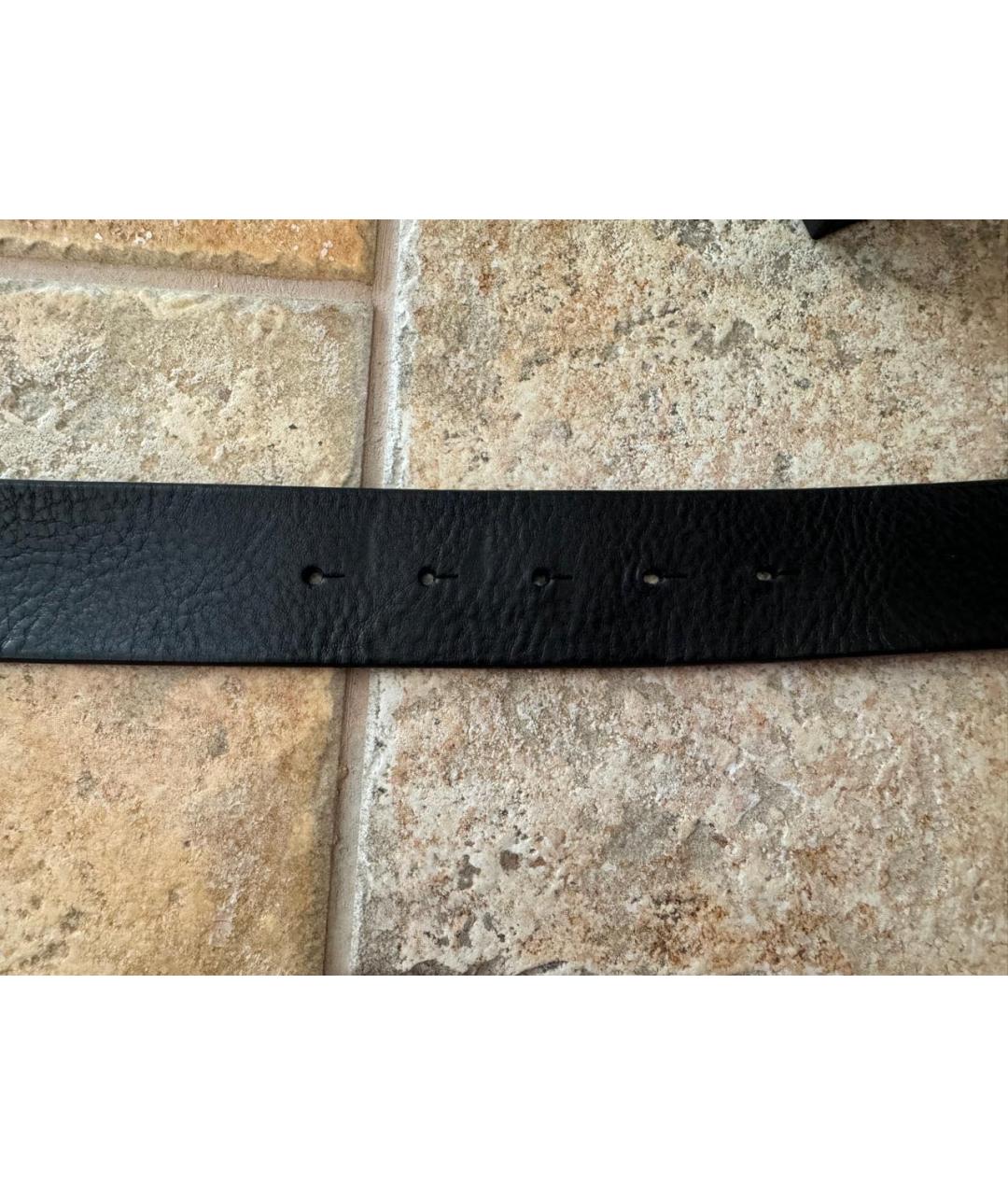 DOLCE&GABBANA Черный кожаный ремень, фото 3