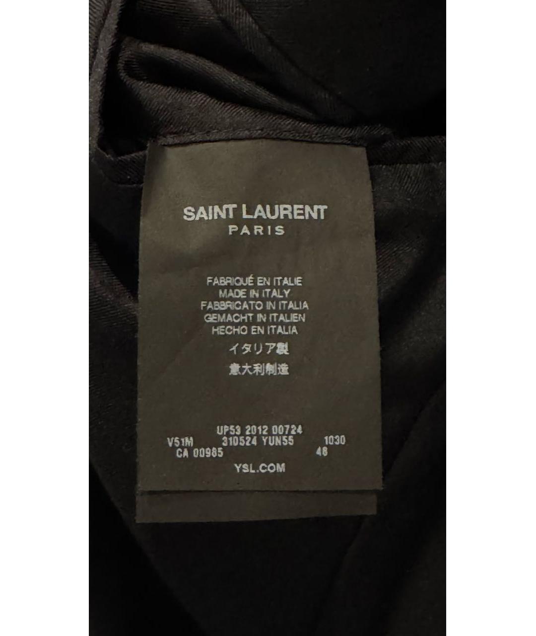 SAINT LAURENT Серый хлопковый пиджак, фото 5