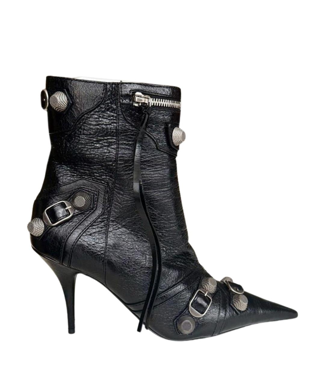BALENCIAGA Черные кожаные ботильоны, фото 1