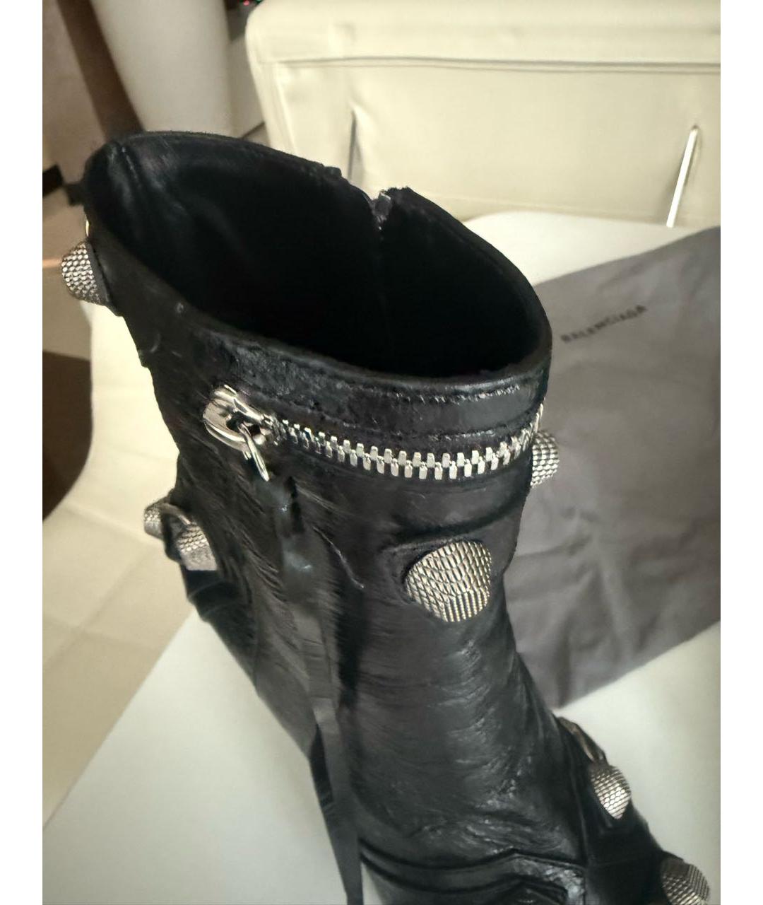 BALENCIAGA Черные кожаные ботильоны, фото 5