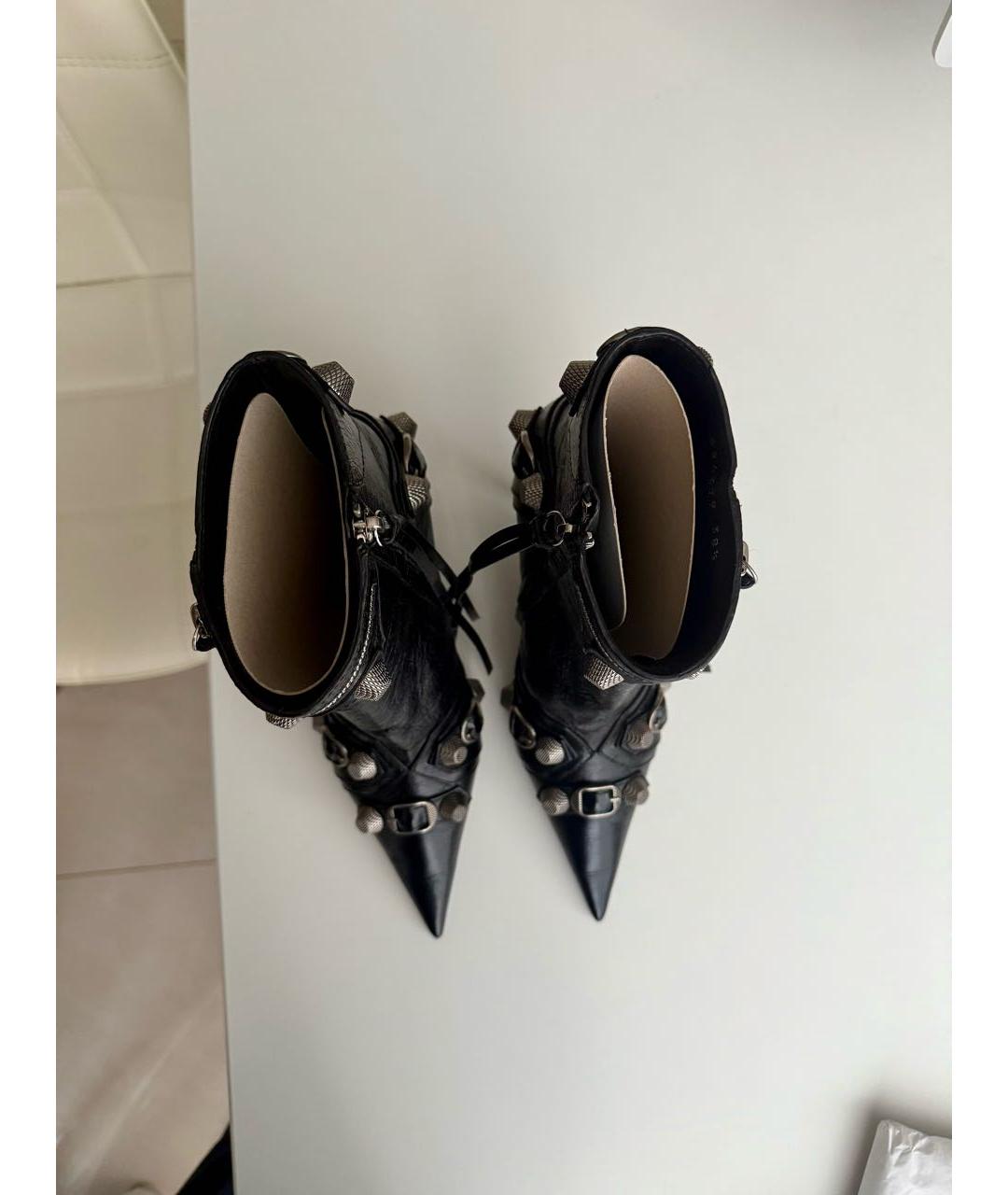 BALENCIAGA Черные кожаные ботильоны, фото 3