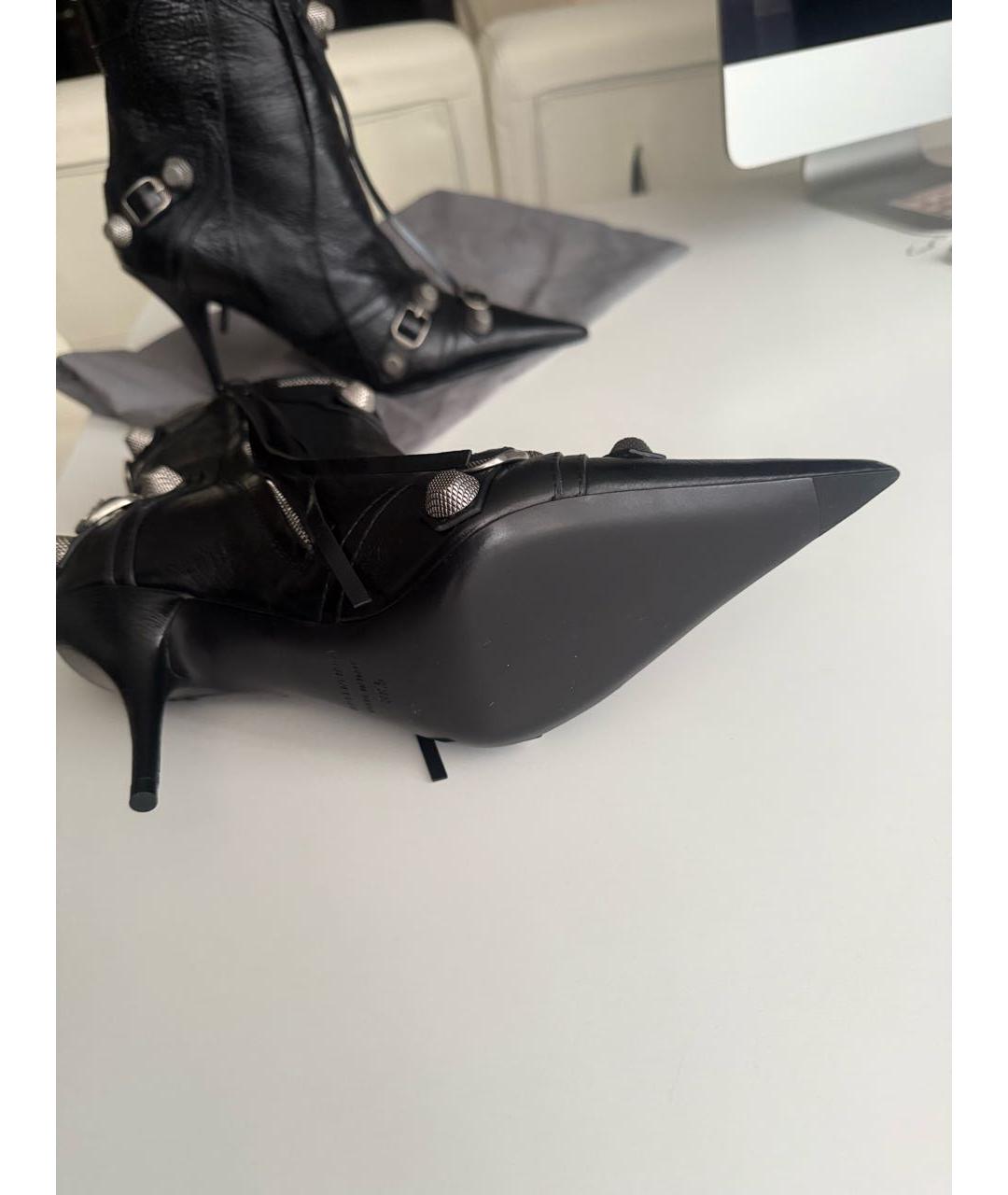 BALENCIAGA Черные кожаные ботильоны, фото 6