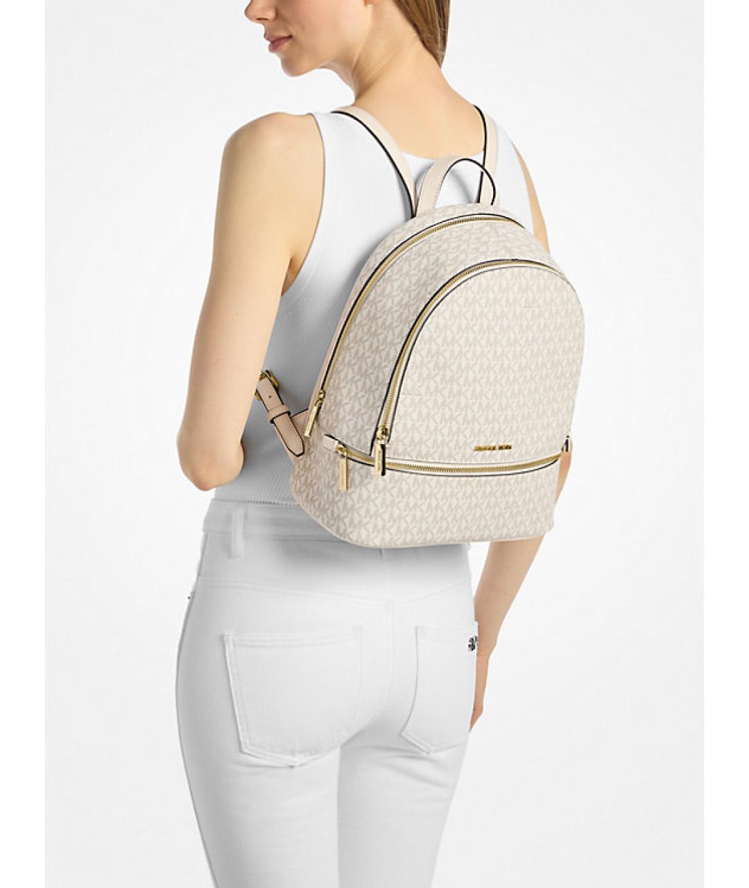 MICHAEL KORS Бежевый рюкзак из искусственной кожи, фото 3