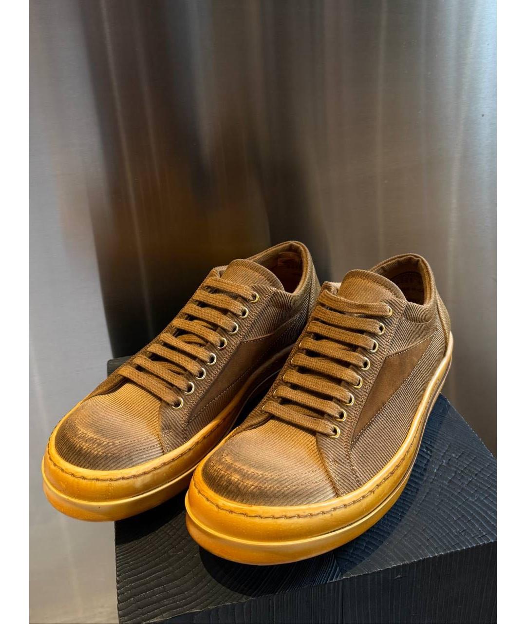 RICK OWENS DRKSHDW Оранжевое текстильные низкие кроссовки / кеды, фото 2