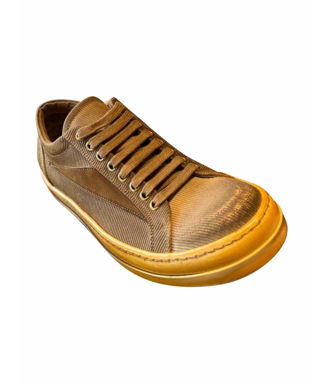 RICK OWENS DRKSHDW Оранжевое текстильные низкие кроссовки / кеды, фото 1