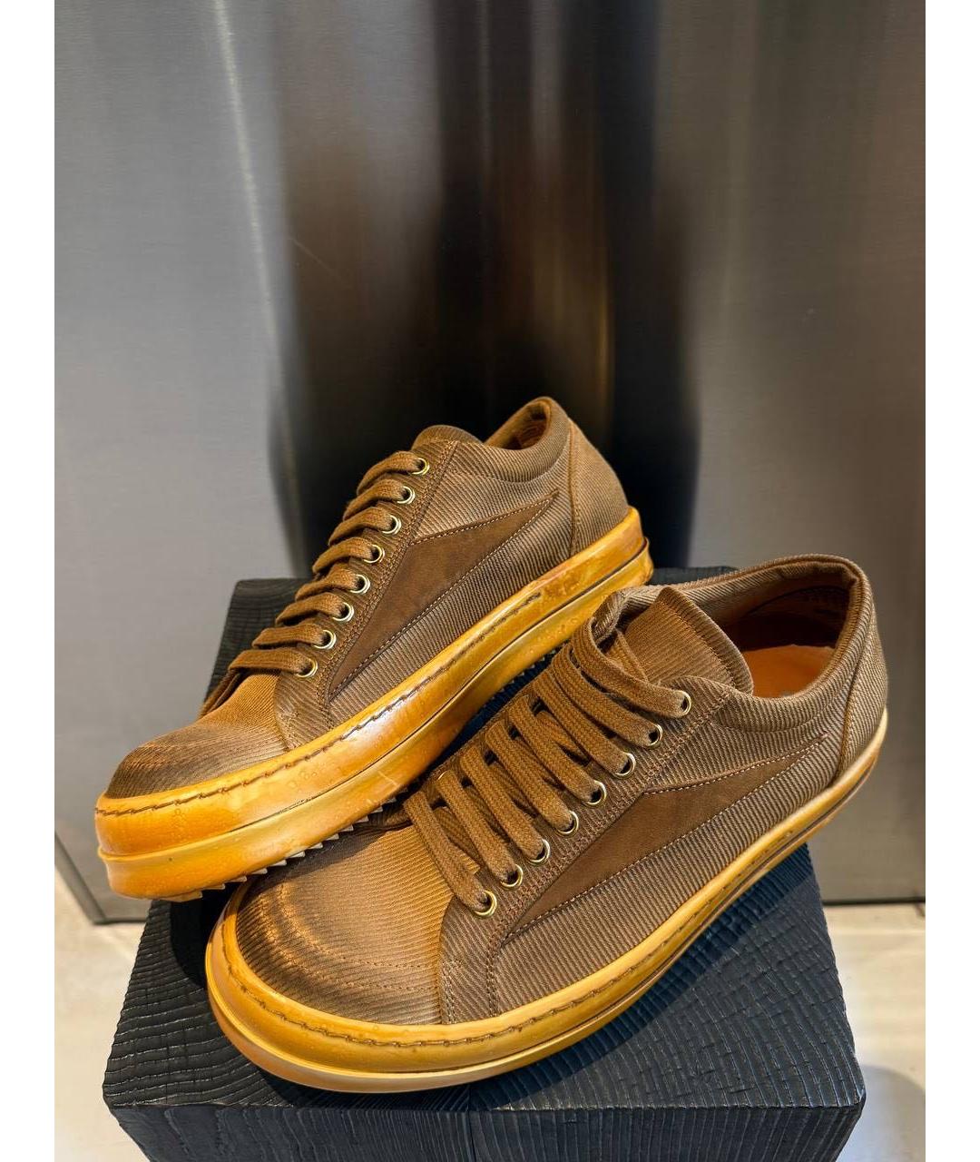 RICK OWENS DRKSHDW Оранжевое текстильные низкие кроссовки / кеды, фото 3