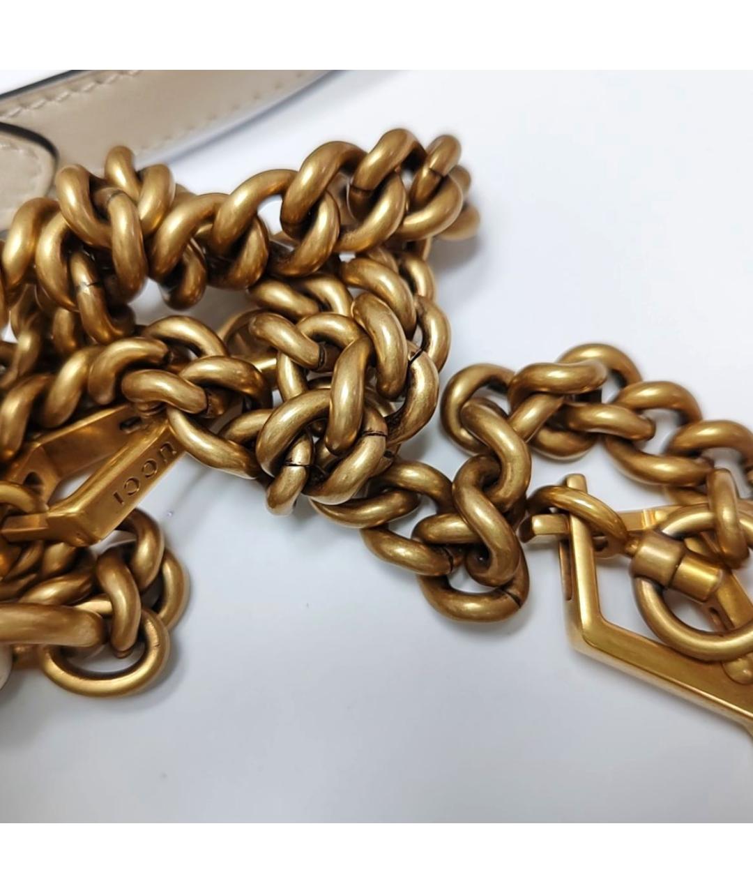 GUCCI Белая кожаная сумка через плечо, фото 5