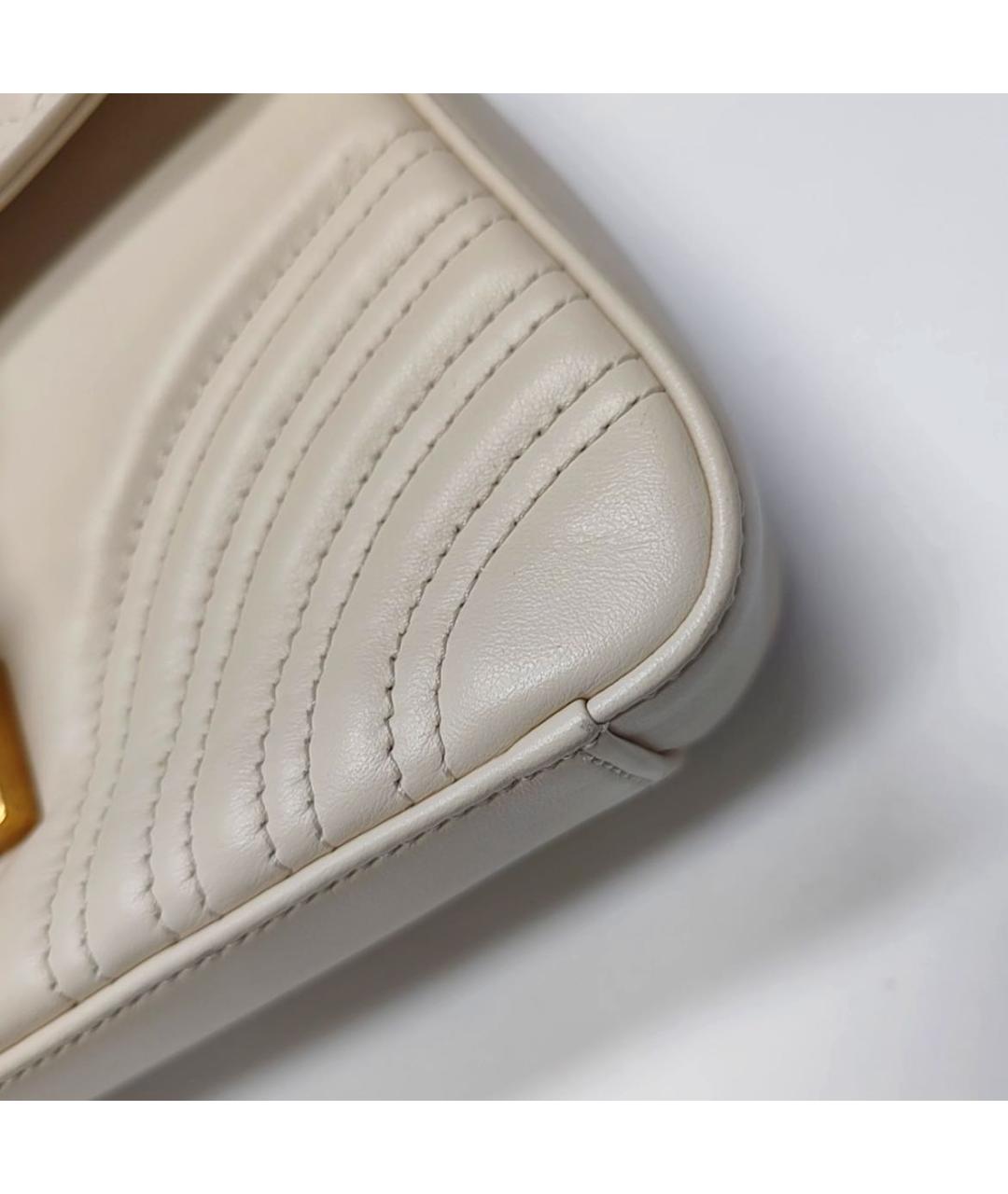 GUCCI Белая кожаная сумка через плечо, фото 4