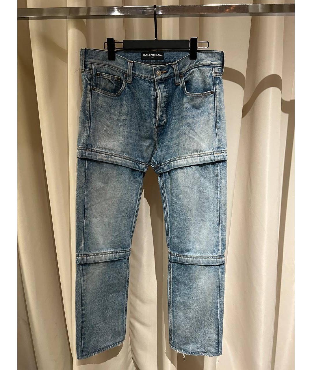 BALENCIAGA Синие хлопковые прямые джинсы, фото 3