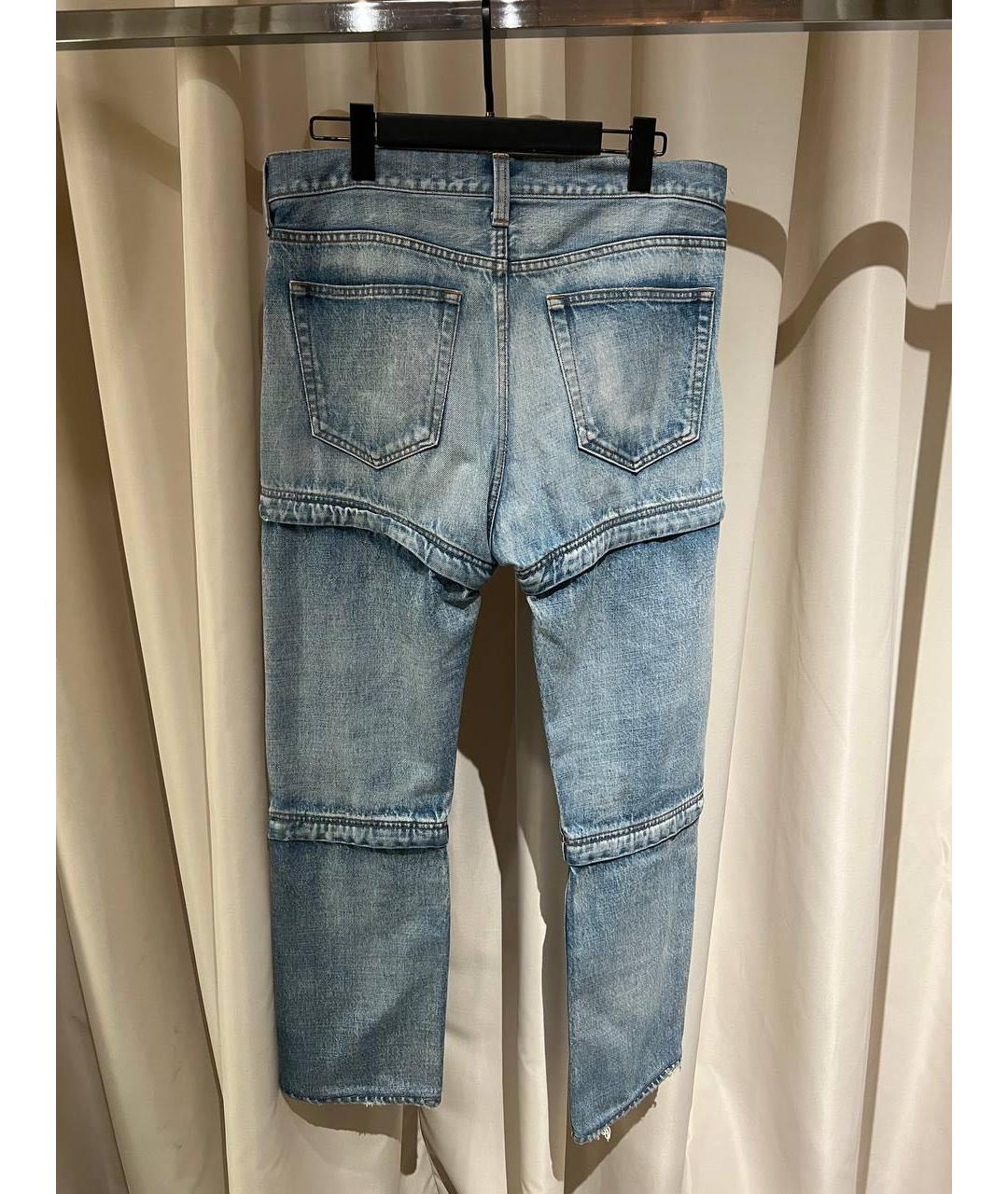 BALENCIAGA Синие хлопковые прямые джинсы, фото 2