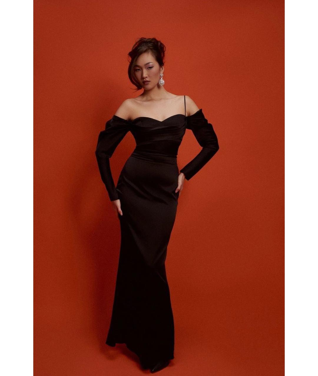 RASARIO Черное шелковое вечернее платье, фото 4