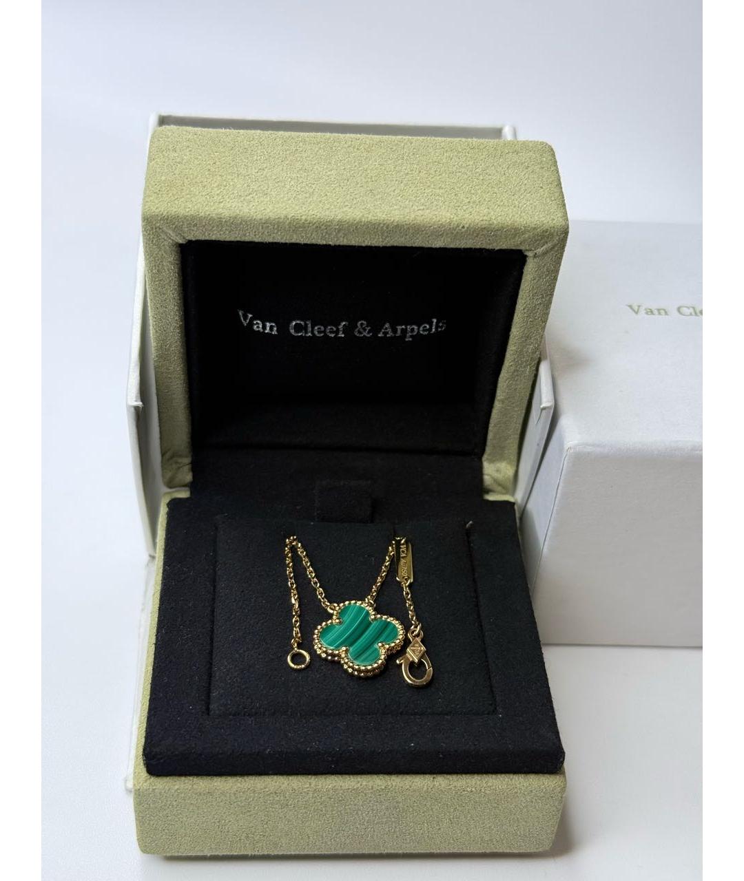 VAN CLEEF & ARPELS Зеленые колье из желтого золота, фото 2
