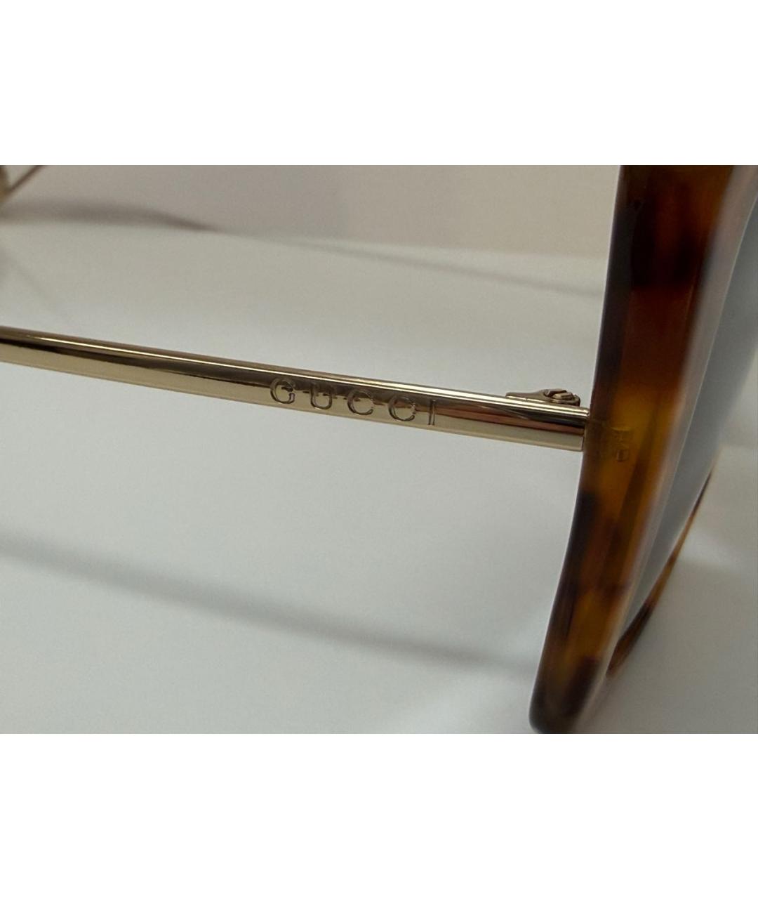 GUCCI Коричневые пластиковые солнцезащитные очки, фото 3
