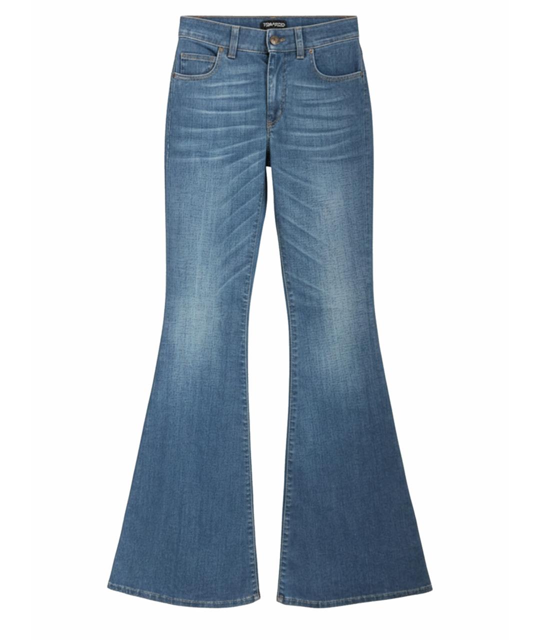 TOM FORD Синие хлопко-эластановые джинсы клеш, фото 1