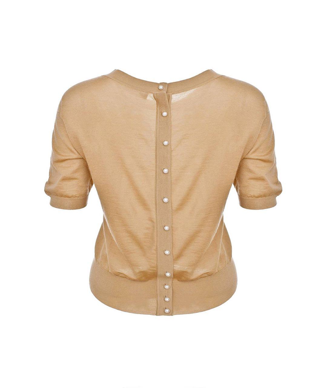 DOLCE&GABBANA Бежевый кашемировый джемпер / свитер, фото 2