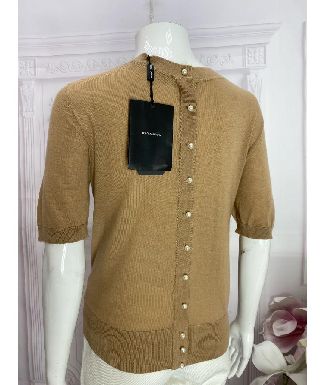 DOLCE&GABBANA Бежевый кашемировый джемпер / свитер, фото 6