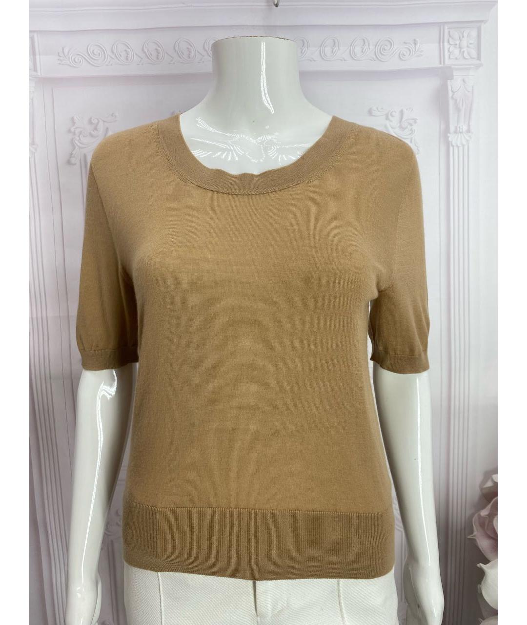 DOLCE&GABBANA Бежевый кашемировый джемпер / свитер, фото 8