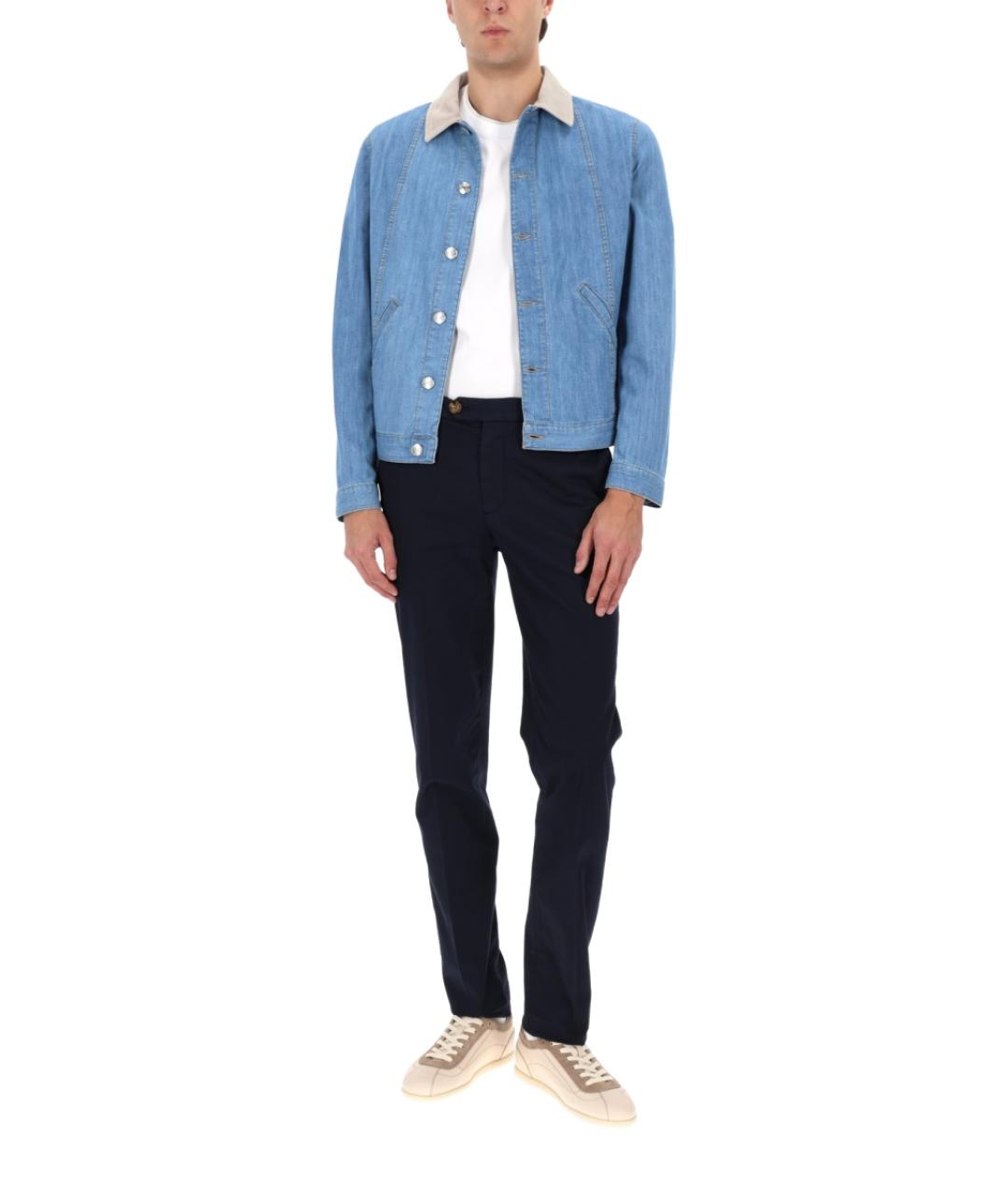 BRUNELLO CUCINELLI Синяя хлопковая куртка, фото 2