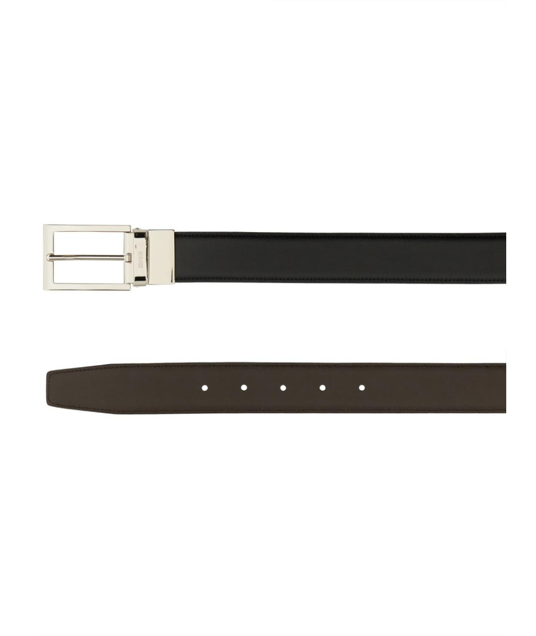 ZEGNA Коричневый кожаный ремень, фото 2