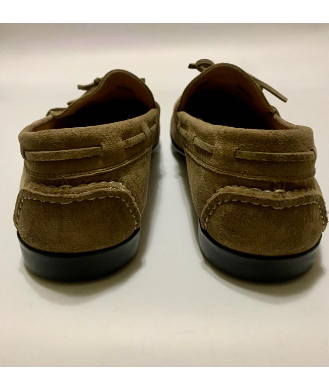 HERMES Коричневые замшевые мокасины, фото 4