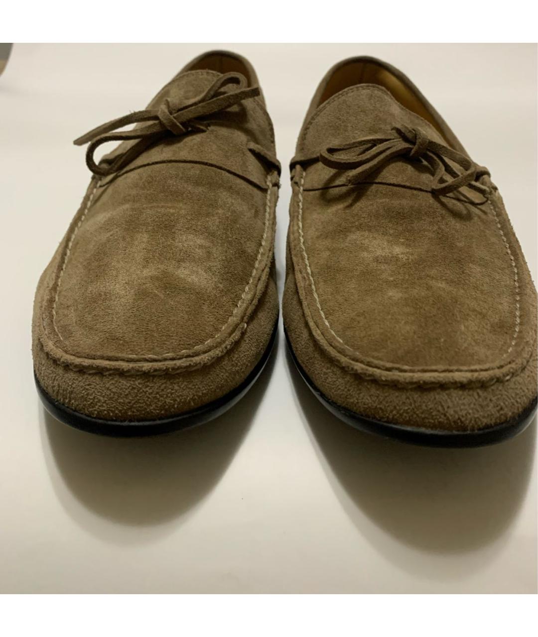 HERMES Коричневые замшевые мокасины, фото 2