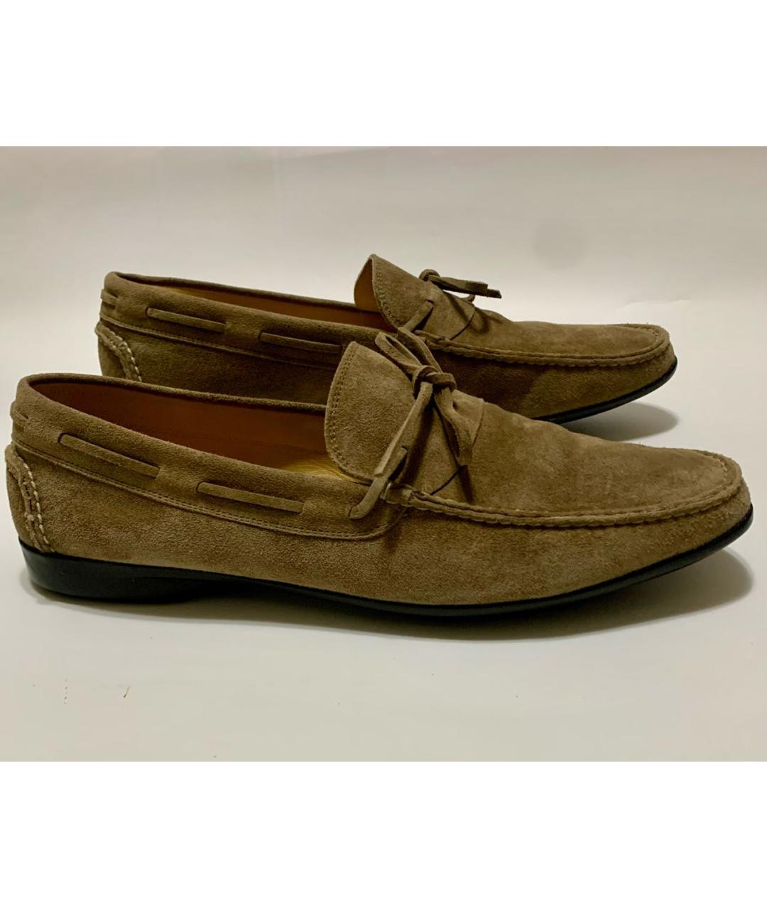 HERMES Коричневые замшевые мокасины, фото 7