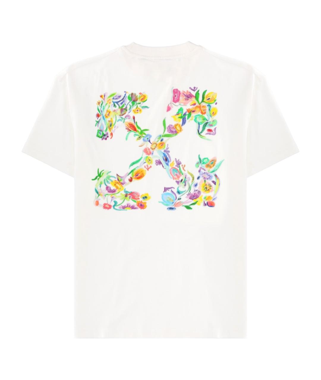 OFF-WHITE Белая хлопковая футболка, фото 2