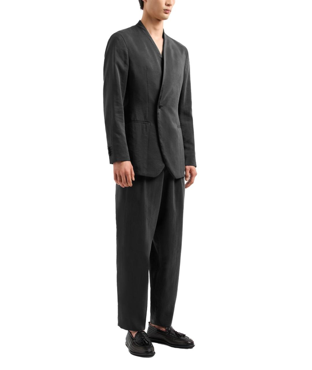 GIORGIO ARMANI Черный шелковый пиджак, фото 2