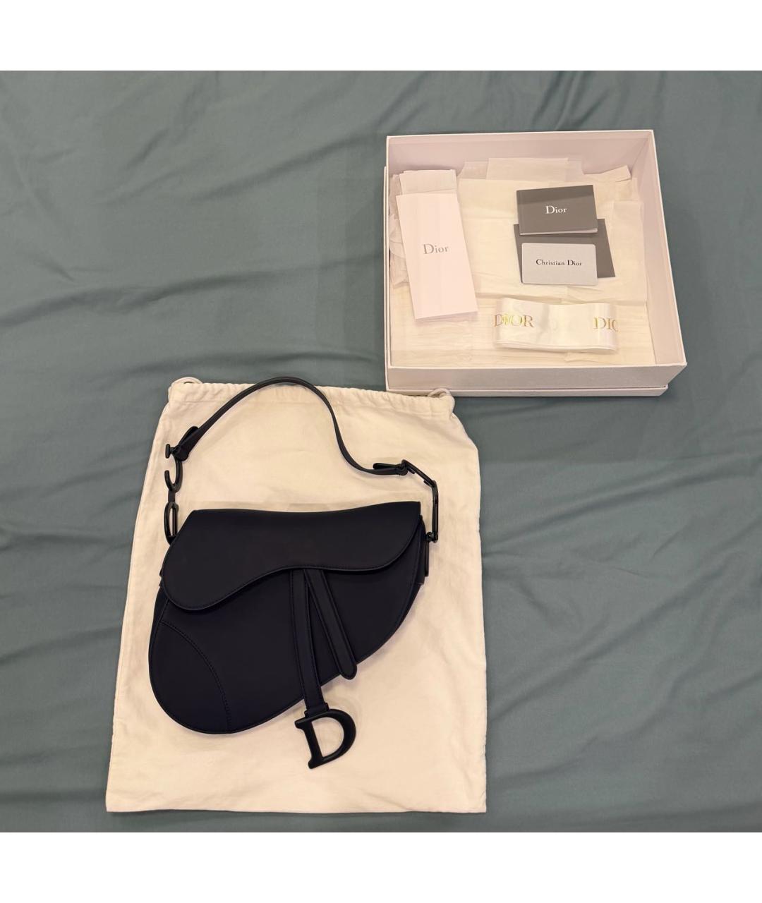 CHRISTIAN DIOR Темно-синяя кожаная сумка с короткими ручками, фото 3