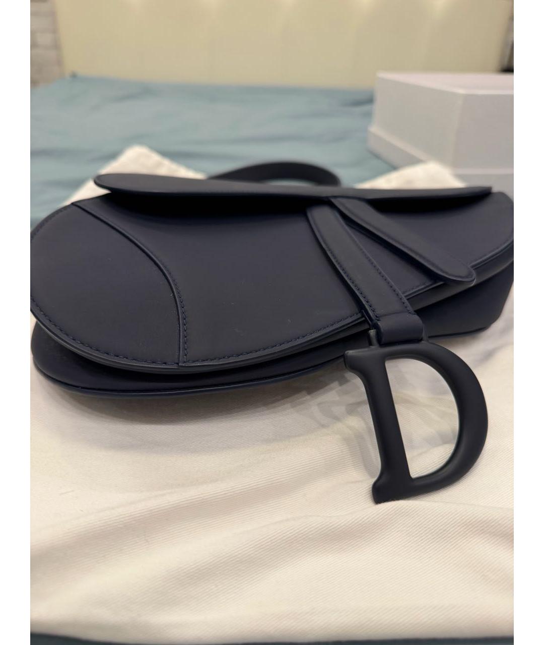 CHRISTIAN DIOR Темно-синяя кожаная сумка с короткими ручками, фото 8