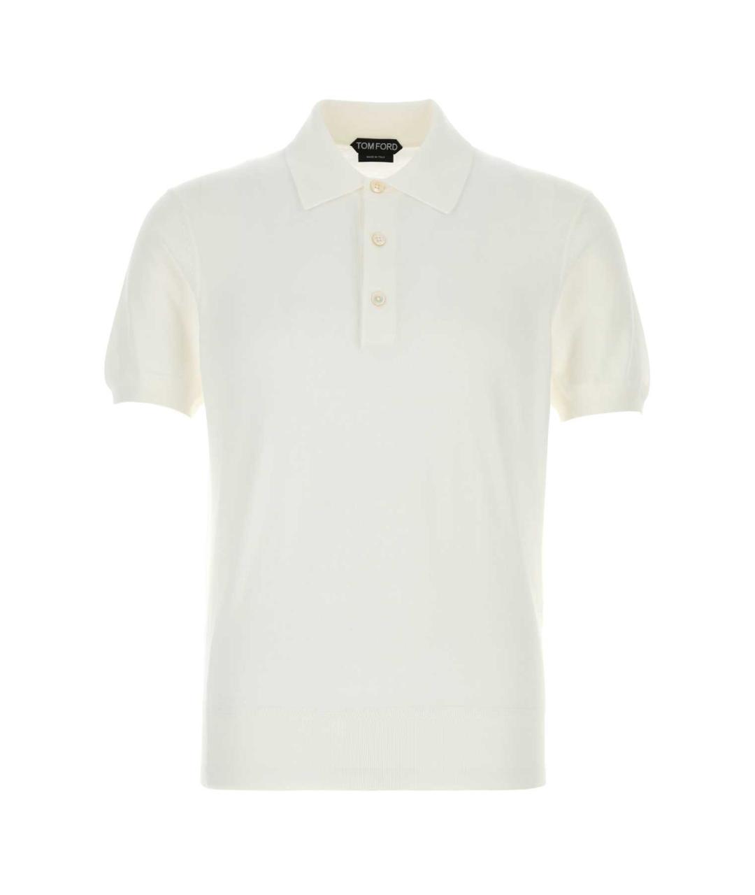 TOM FORD Белое хлопковое поло с коротким рукавом, фото 1