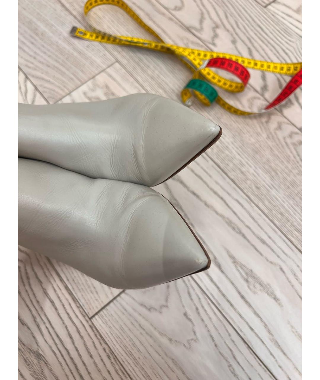 SERGIO ROSSI Бежевые кожаные ботильоны, фото 8