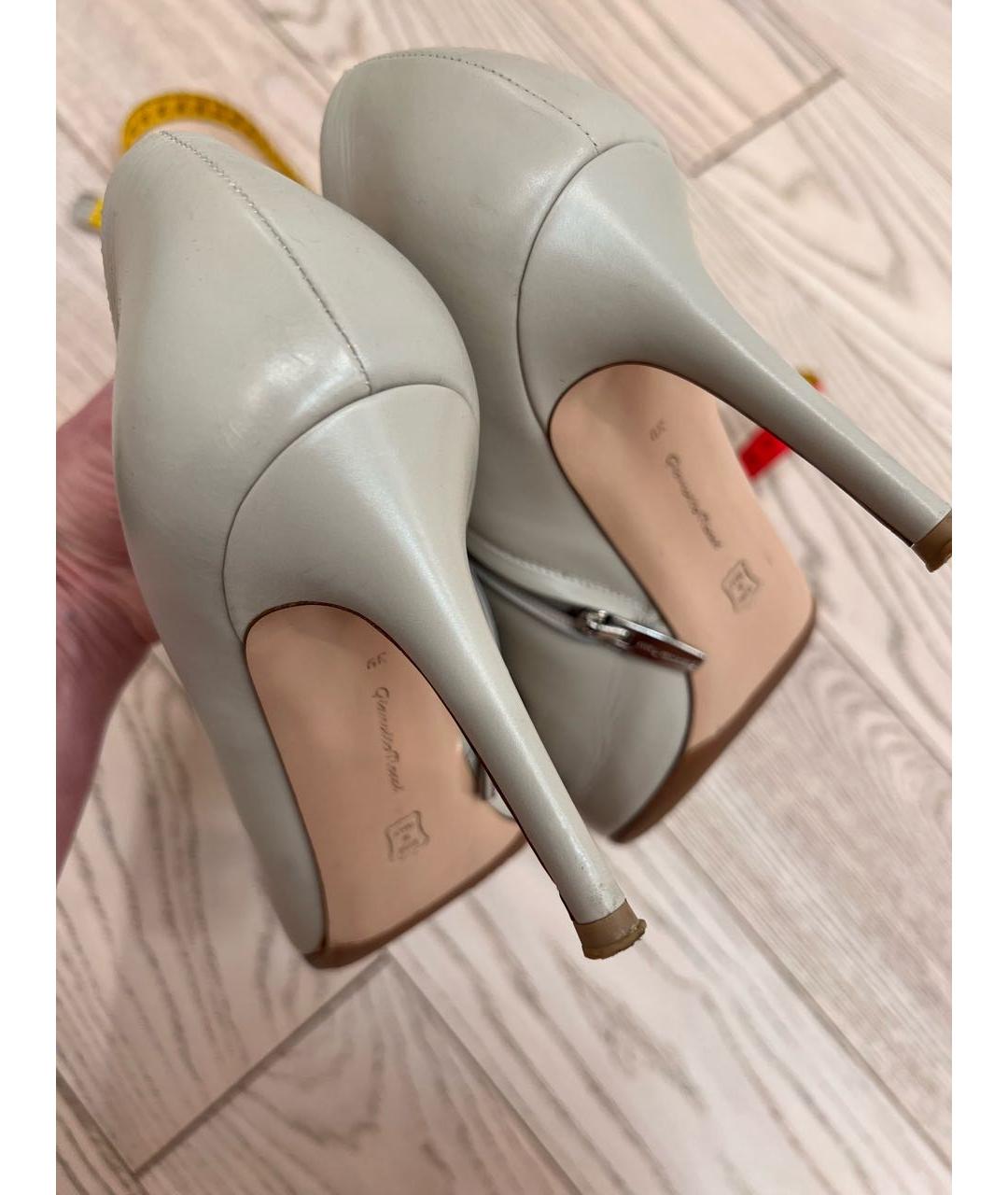 SERGIO ROSSI Бежевые кожаные ботильоны, фото 5