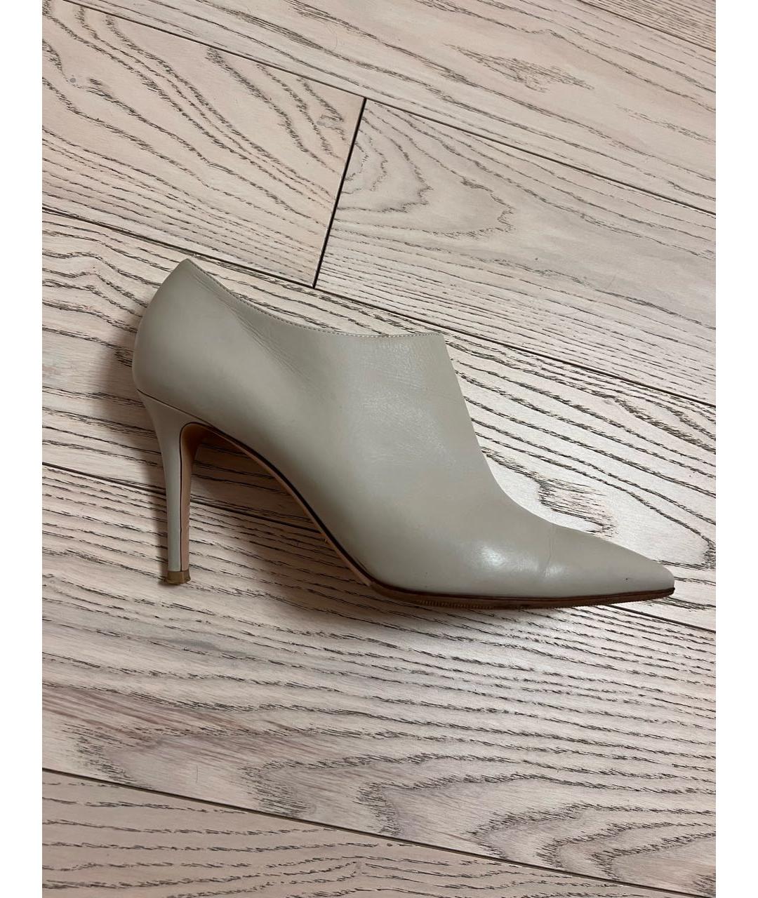 SERGIO ROSSI Бежевые кожаные ботильоны, фото 9