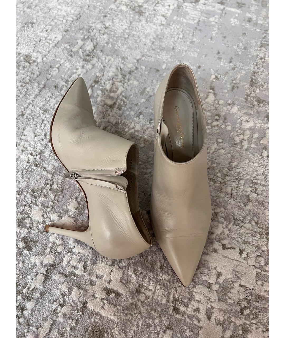 SERGIO ROSSI Бежевые кожаные ботильоны, фото 3