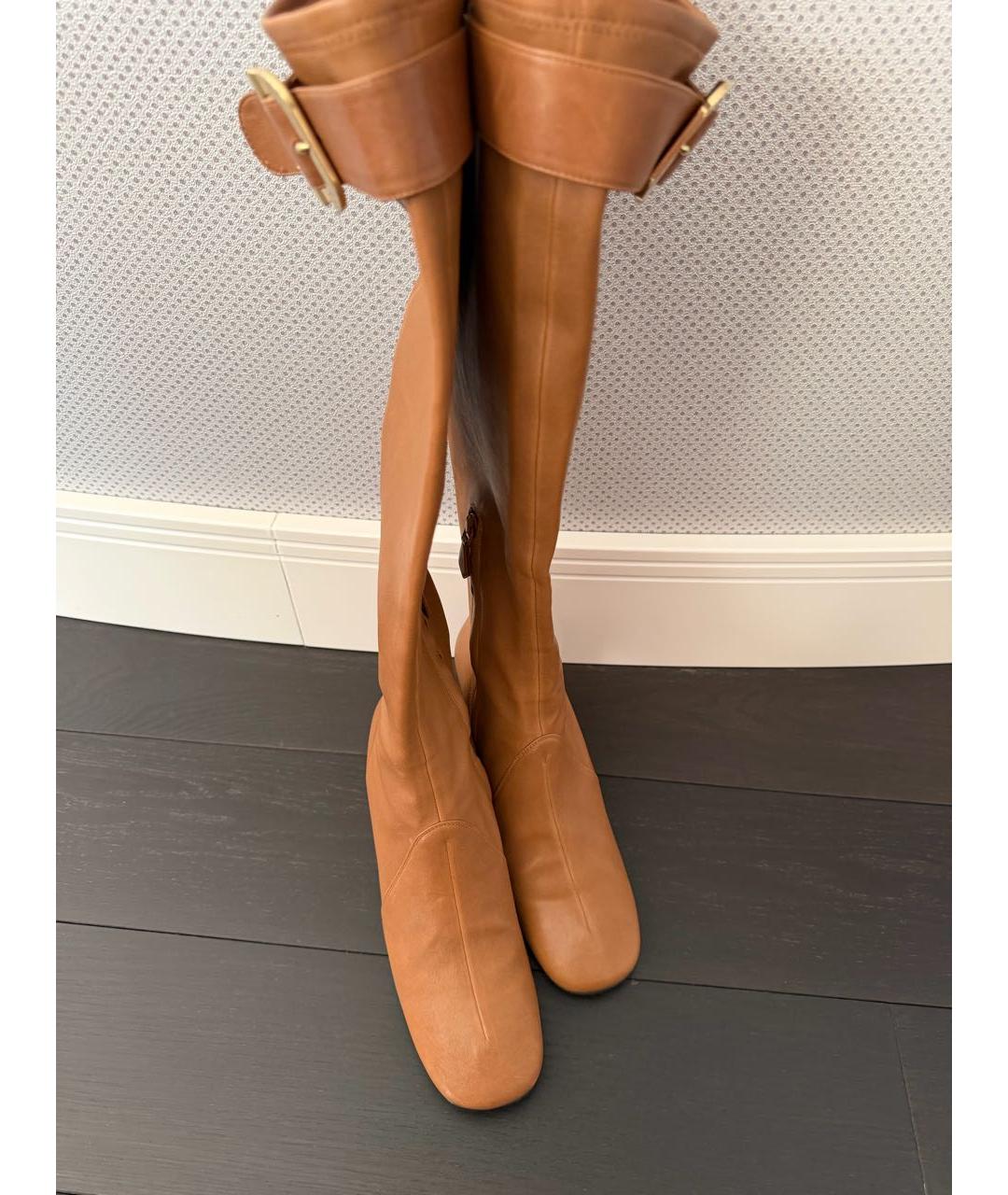 MIU MIU Коричневые кожаные сапоги, фото 2